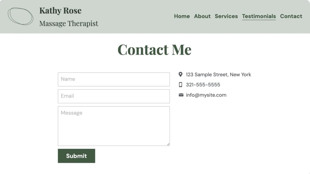 Template de Massagista da Strikingly