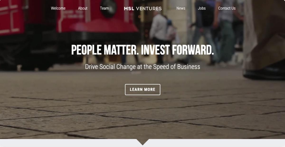 MSL Ventures-sjabloon van Strikingly