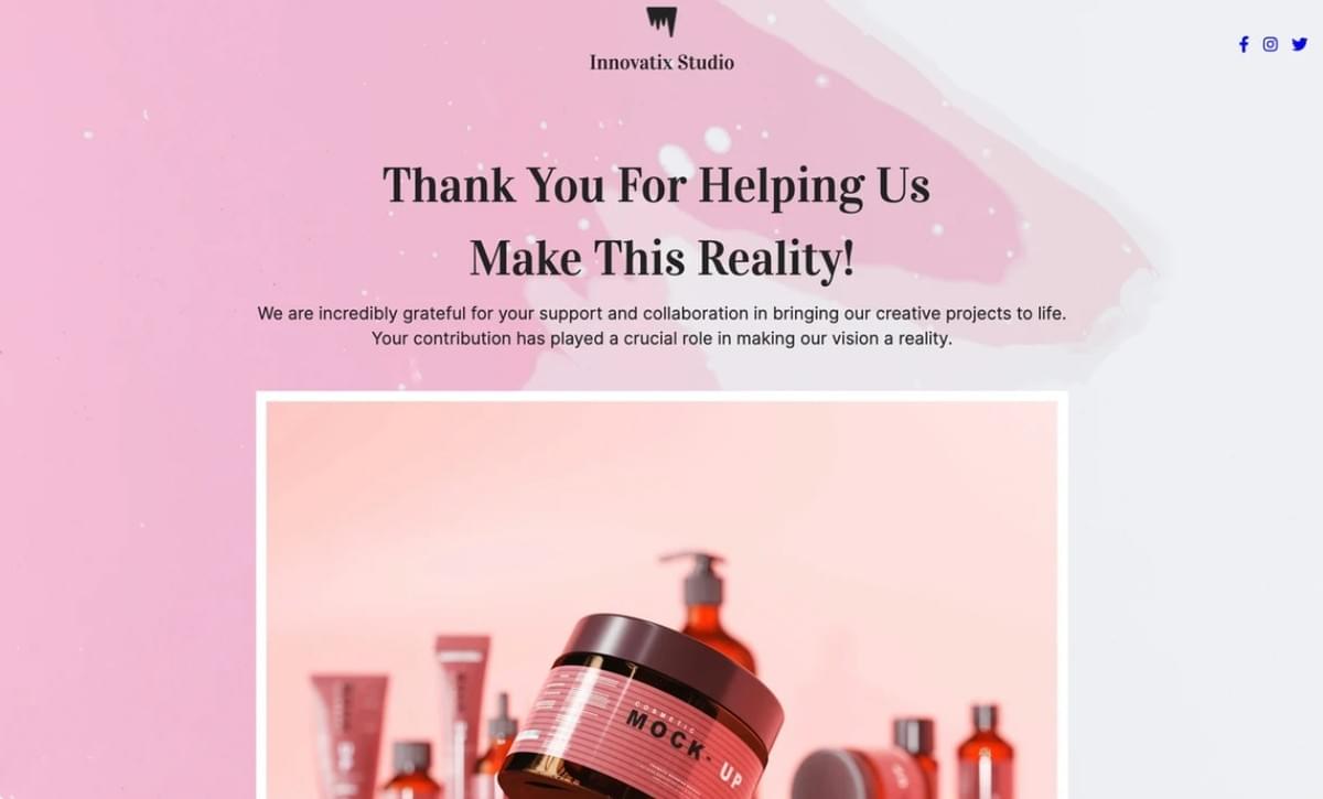 Template Innovatix Studio da Strikingly