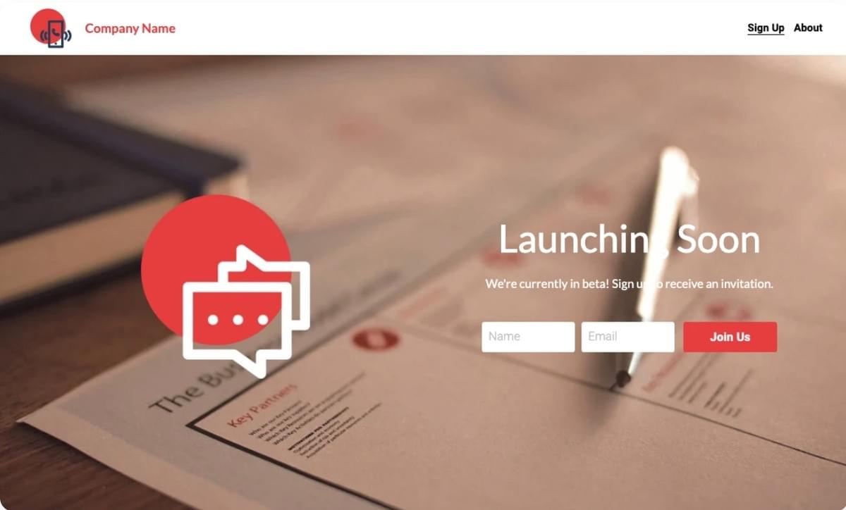 Eenvoudige Splash Onder Constructie Website Sjabloon