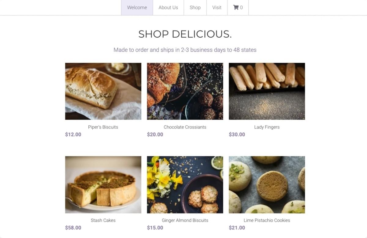 Minimal Store Template von Strikingly