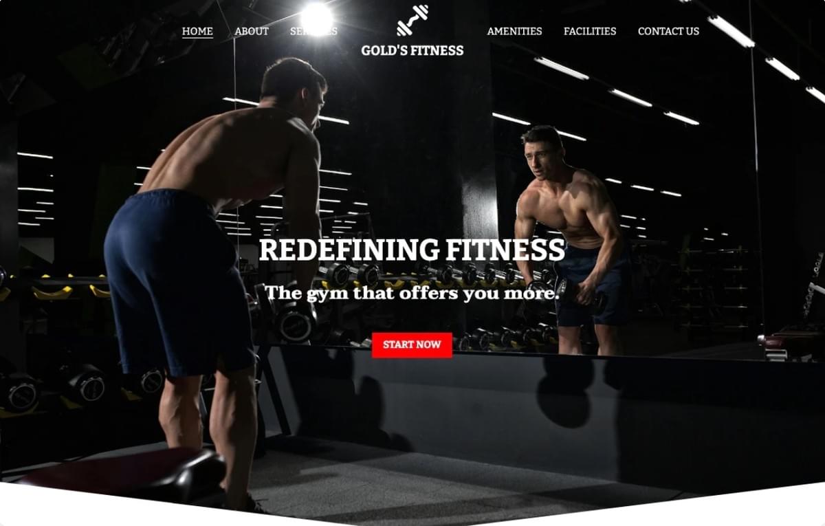 Template Gold's Fitness da Strikingly