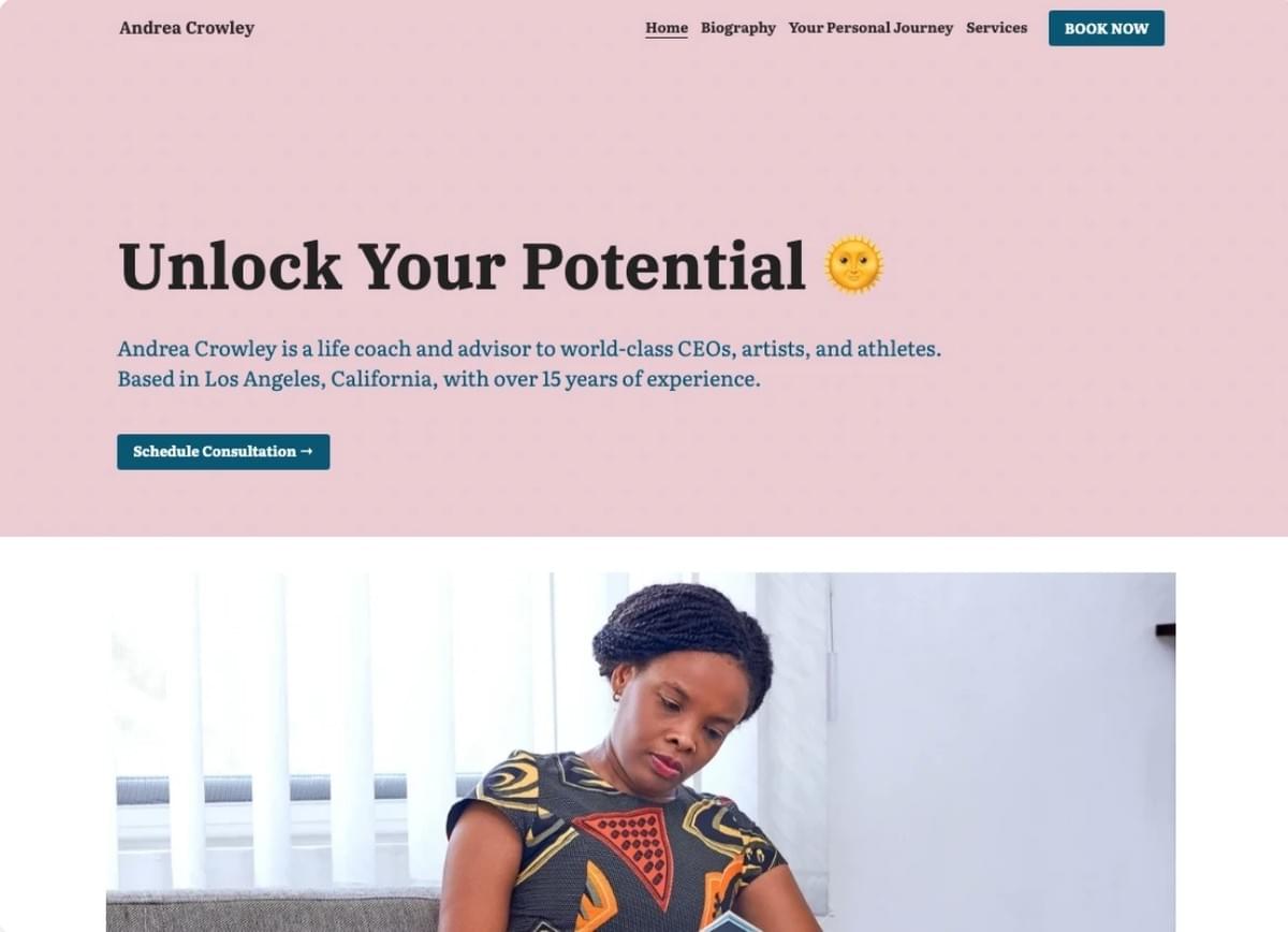 Modelo Andrea da Strikingly