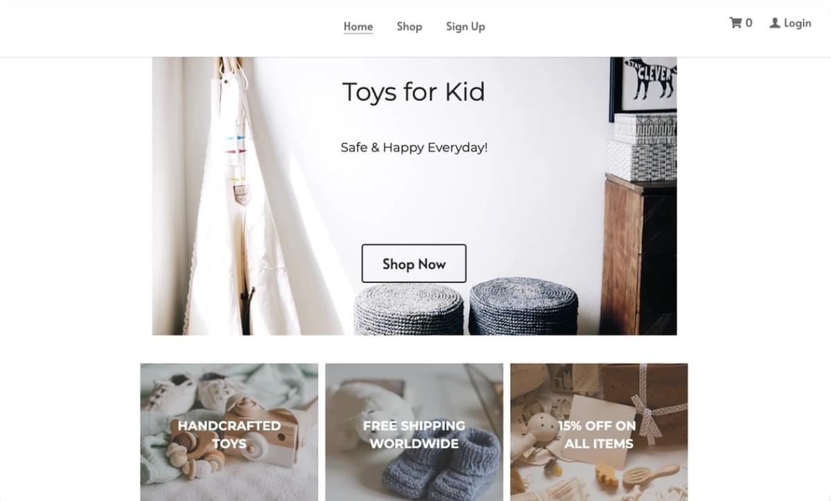 Modelo de Brinquedos Pequenos da Strikingly