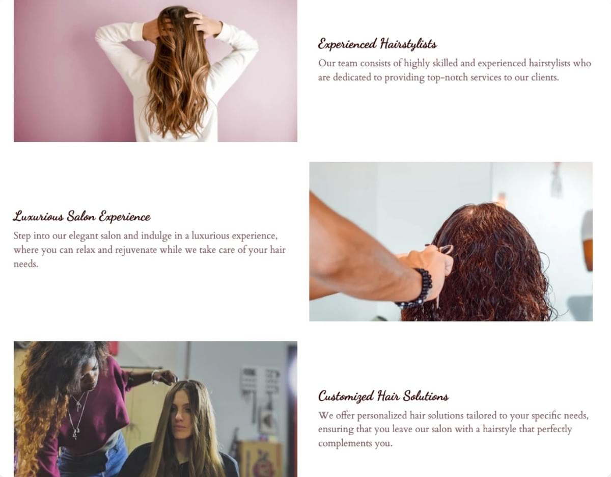 Haarsalon Sjabloon van Strikingly