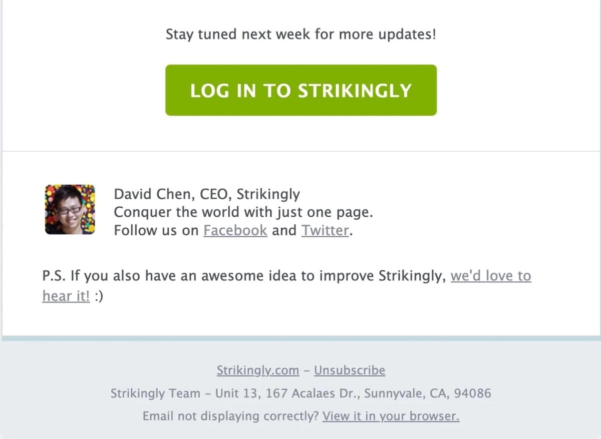 Assinatura impressionante da newsletter