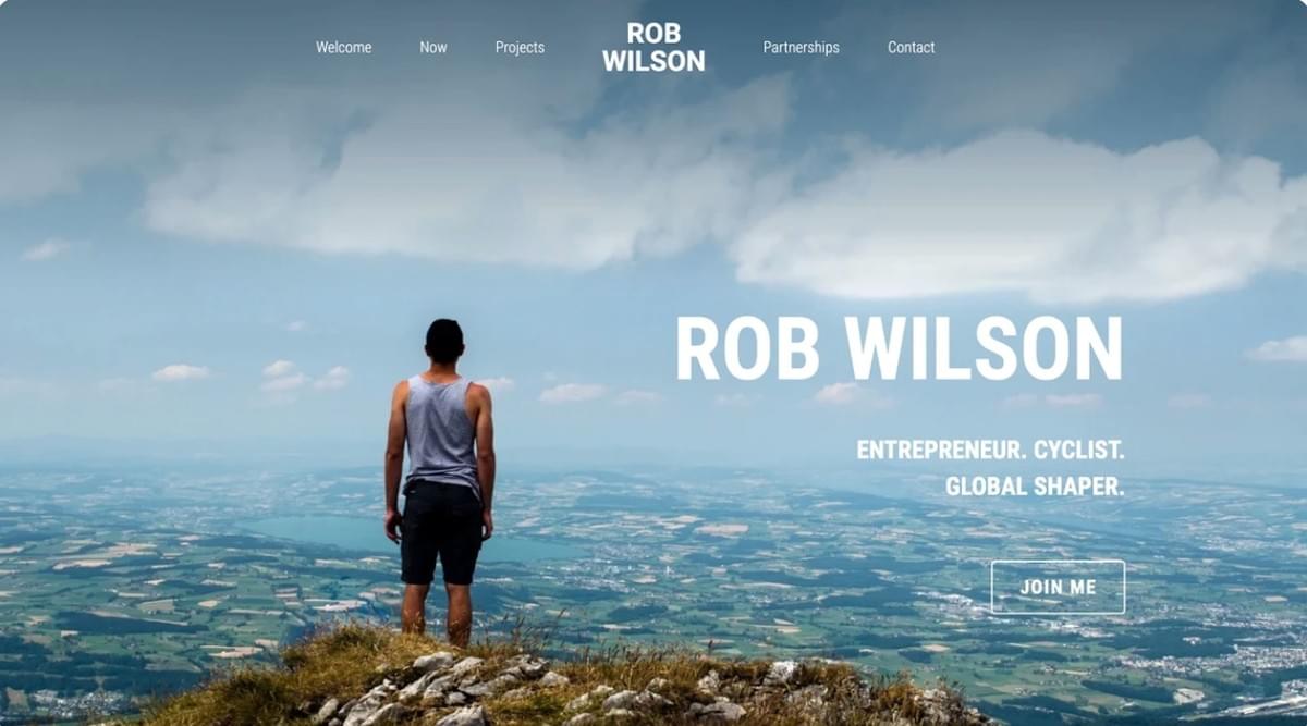 Template Brilhante da Strikingly