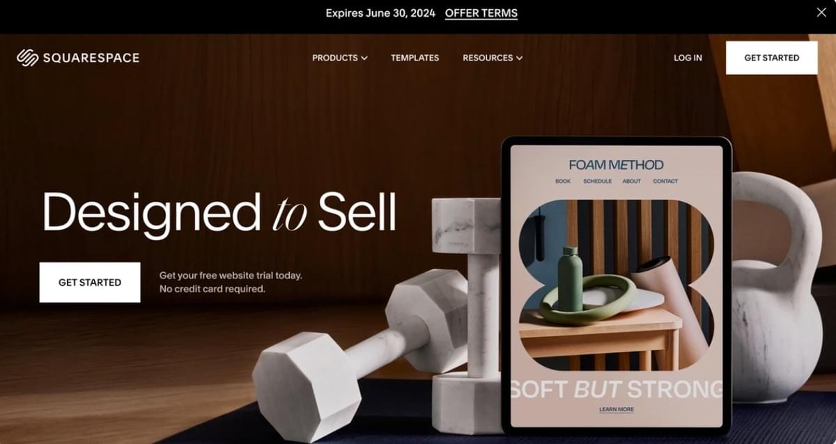 Construtor de Páginas de Destino Squarespace