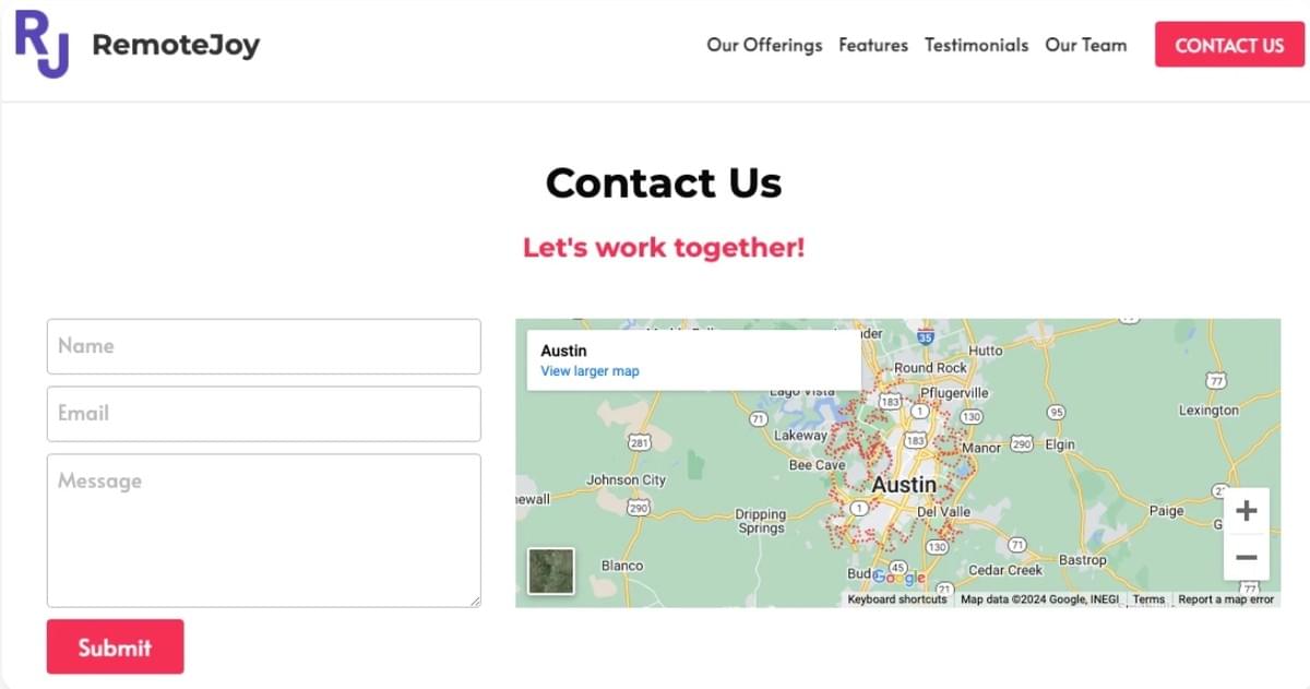 Remote Joy Template van Strikingly