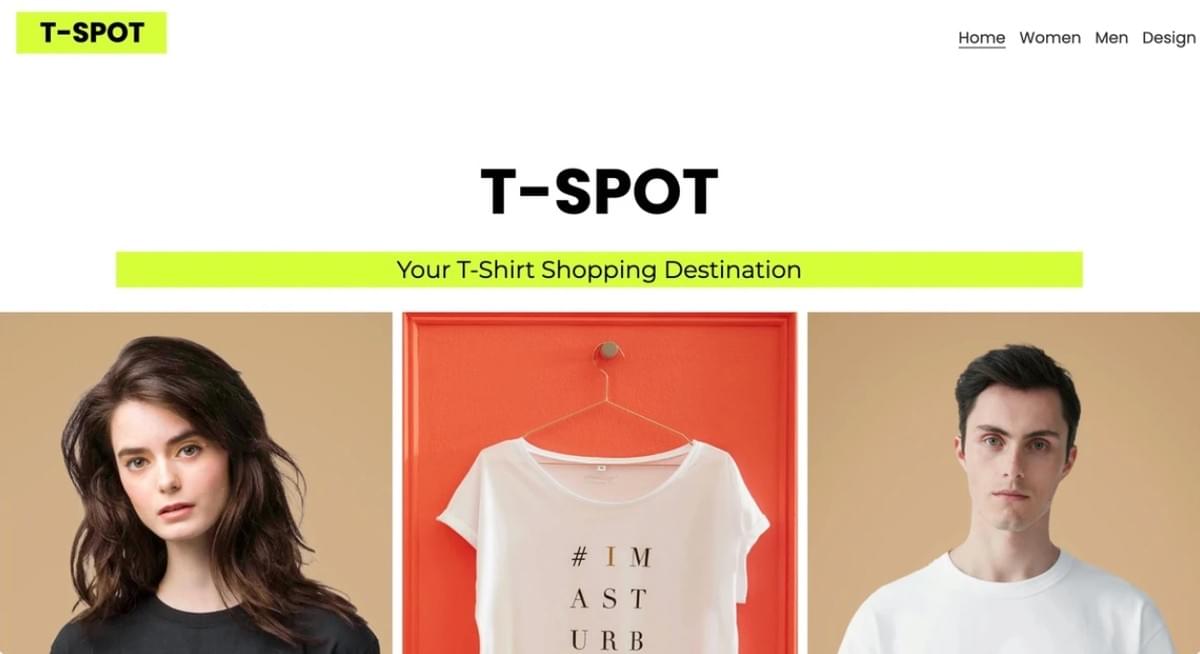 Template de Loja Online T-Spot da Strikingly