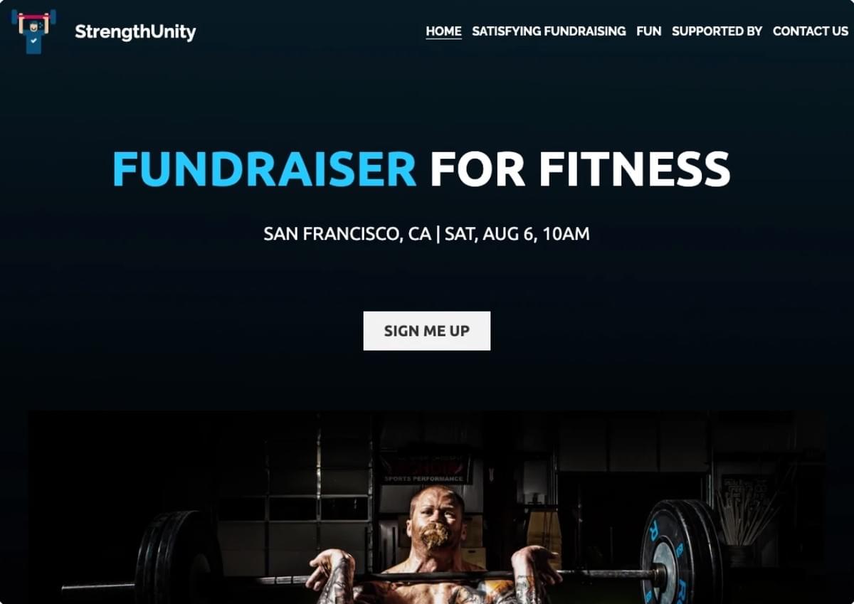 StrengthUnity Template van Strikingly