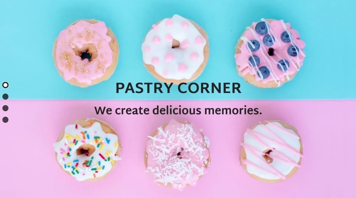 Pastry Corner Sjabloon van Strikingly