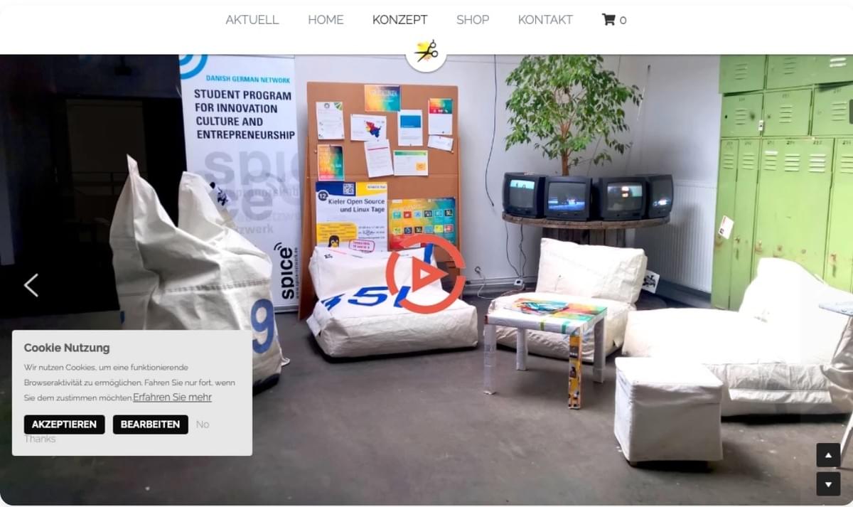 Cookie-Benachrichtigung auf der Strikingly-Website