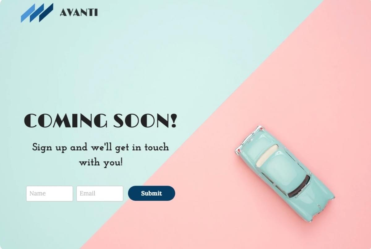 Avanti-sjabloon van Strikingly