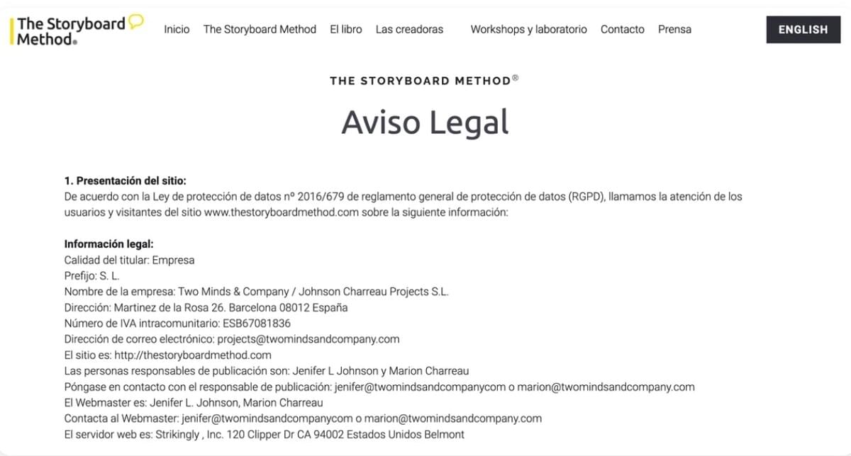 Image taken from a Strikingly user's website