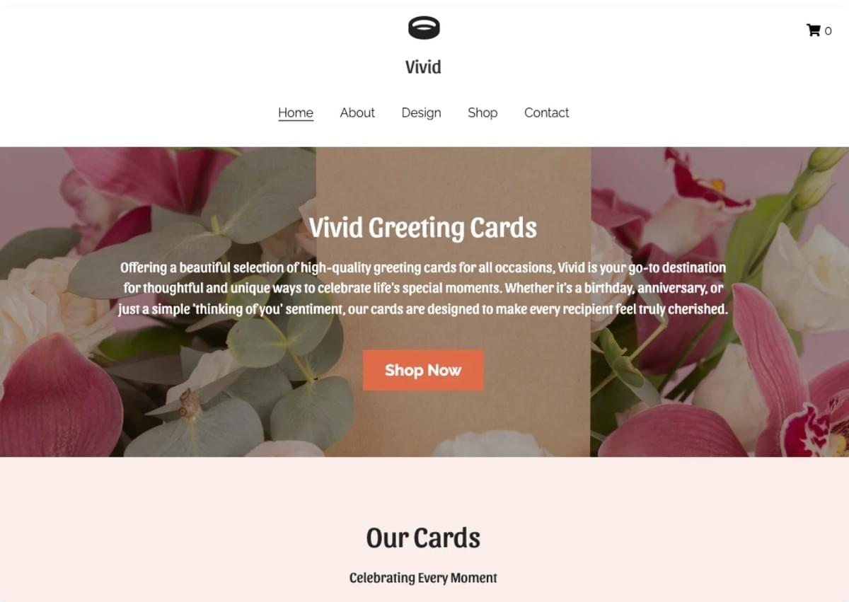 Modelo de Loja de Cartões de Cumprimentos do Strikingly