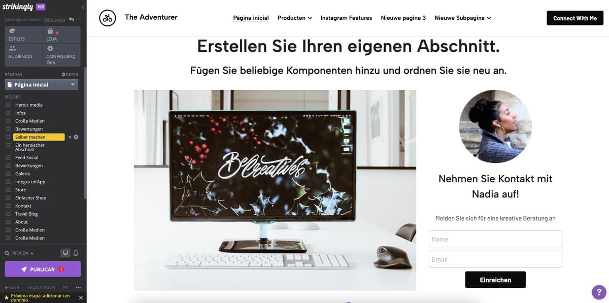 Crie a sua própria secção de forma impressionante