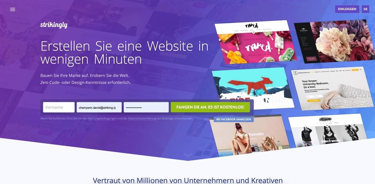 Strikingly-Landingpage