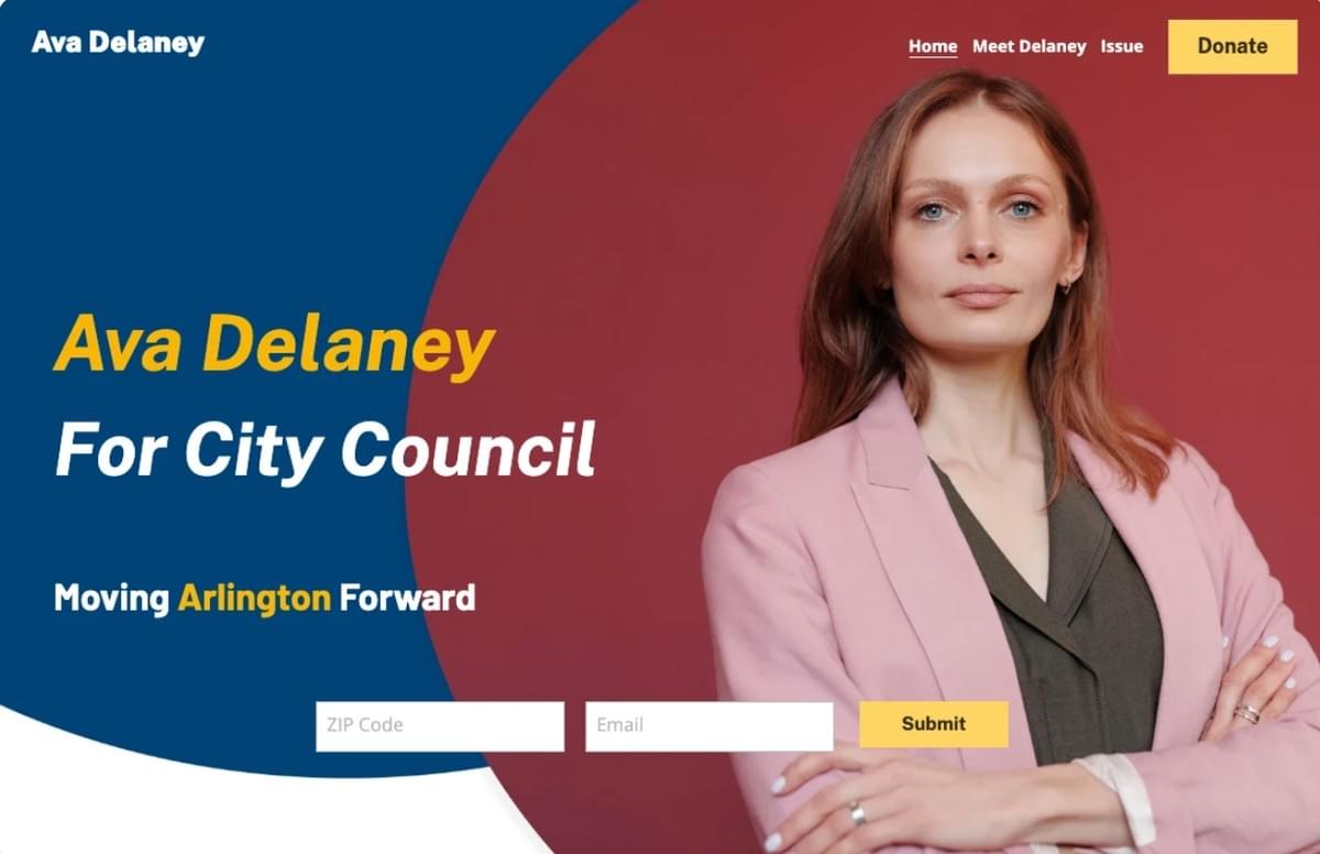 Ava Template von Strikingly