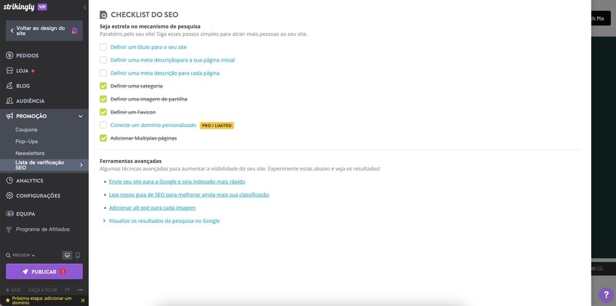Como aumentar as vendas no e-commerce com o Strikingly - Utilize Técnicas de SEO