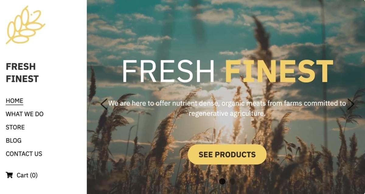 Fresh Finest Sjabloon van Strikingly