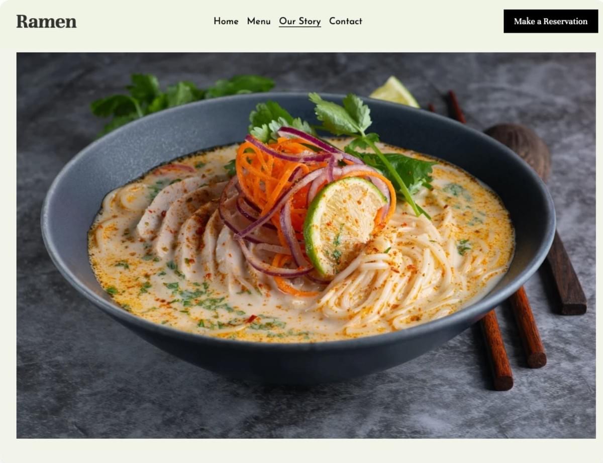 Ramen-Restaurant Food-Blog-Vorlage