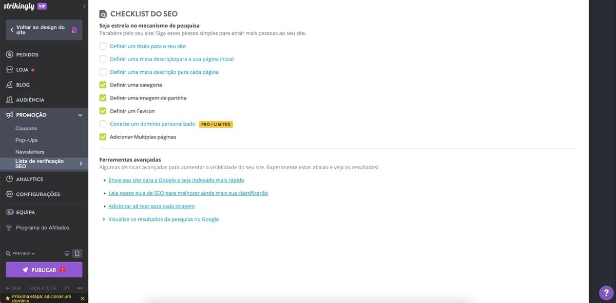 Como o Strikingly pode ajudar na otimização de imagens - SEO de Imagens 