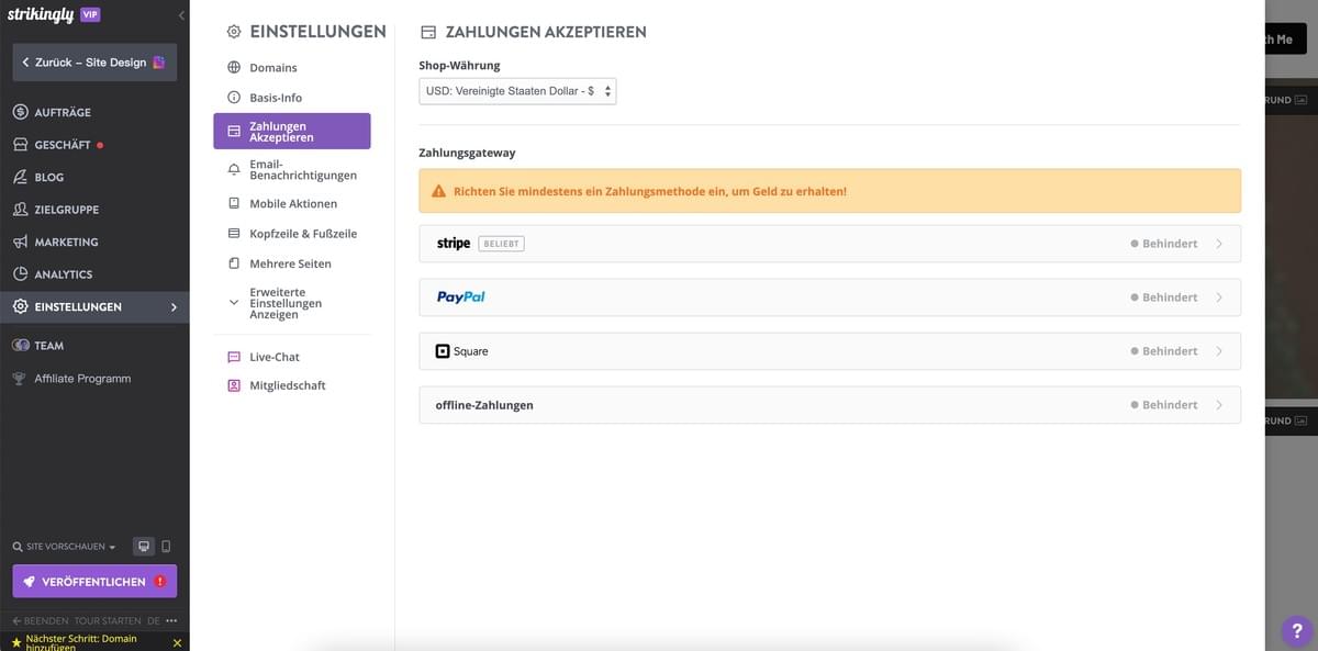 Wie Strikingly-Funktionen Ihrem Unternehmen dabei helfen können, den Preis eines Produkts zu Ihrem Vorteil festzulegen - Integration mit Zahlungsgateways