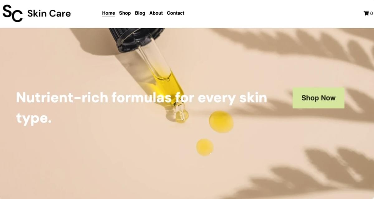 Huidverzorging Online Winkel Sjabloon van Strikingly