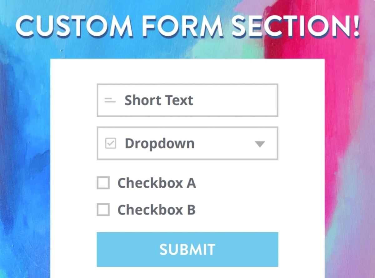 Formulário Personalizado Strikingly