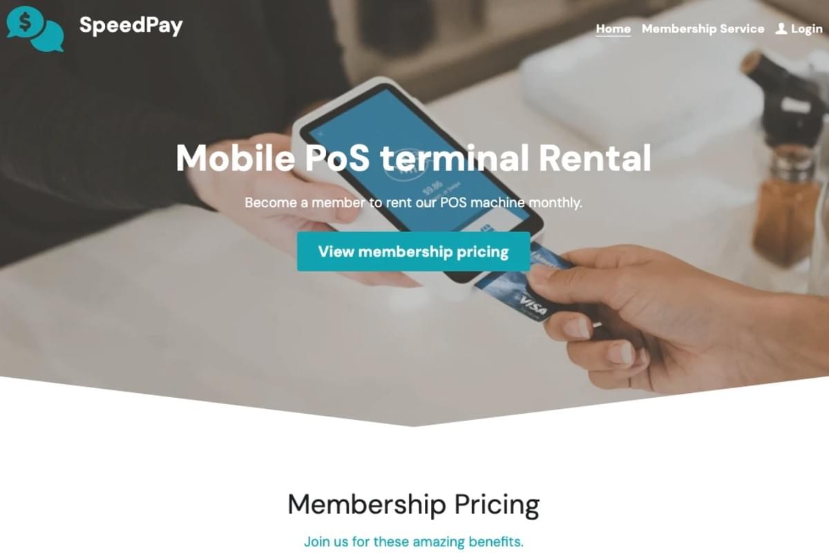 SpeedPay-sjabloon van Strikingly