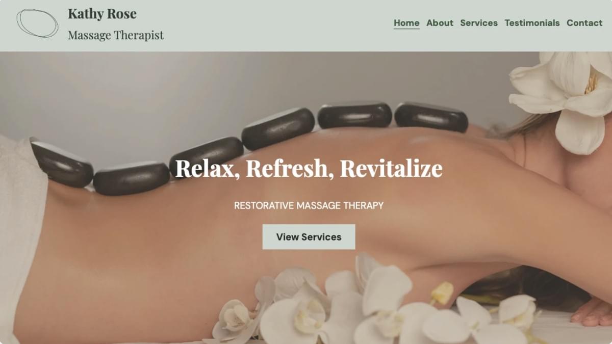 Massage Therapeut Sjabloon van Strikingly