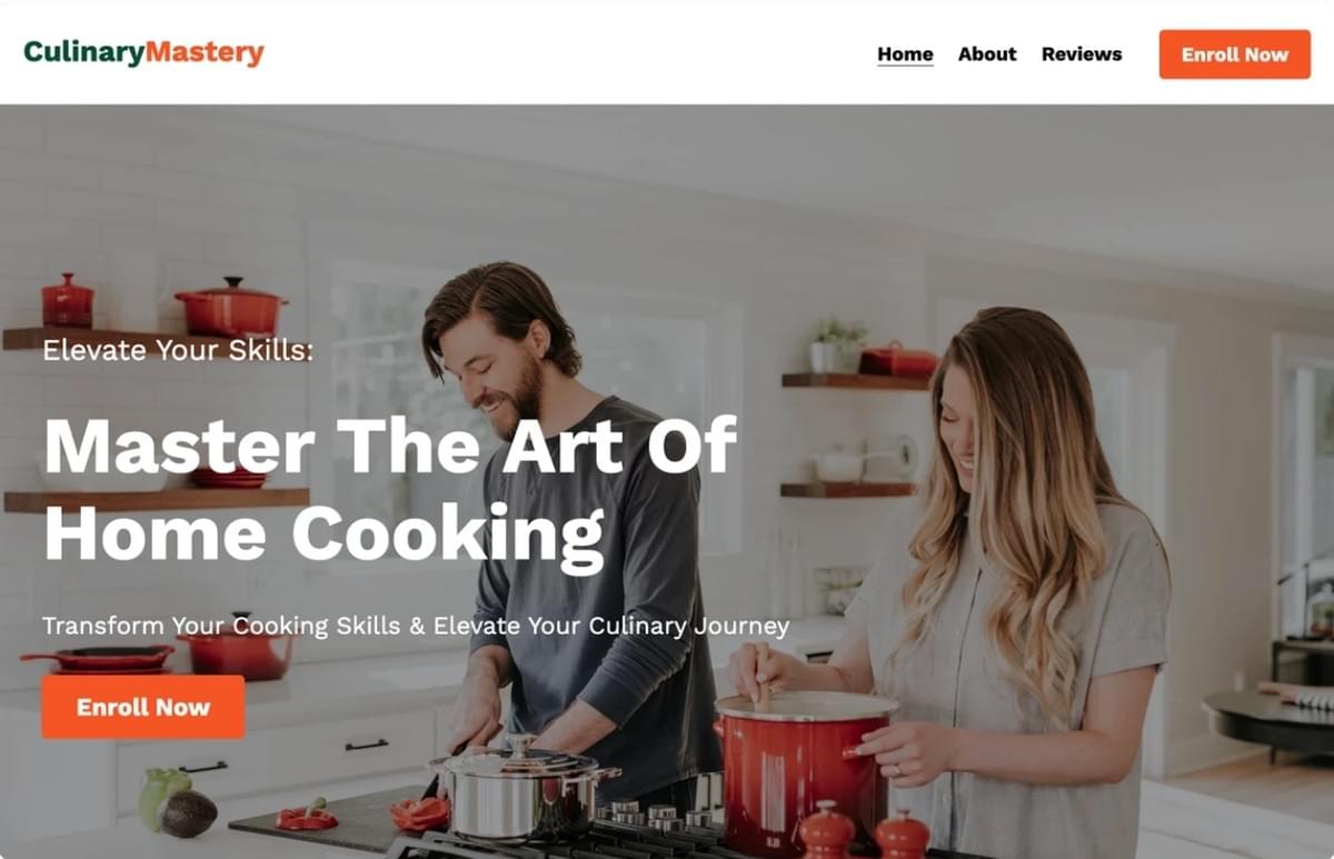 Culinary Mastery Template van Strikingly