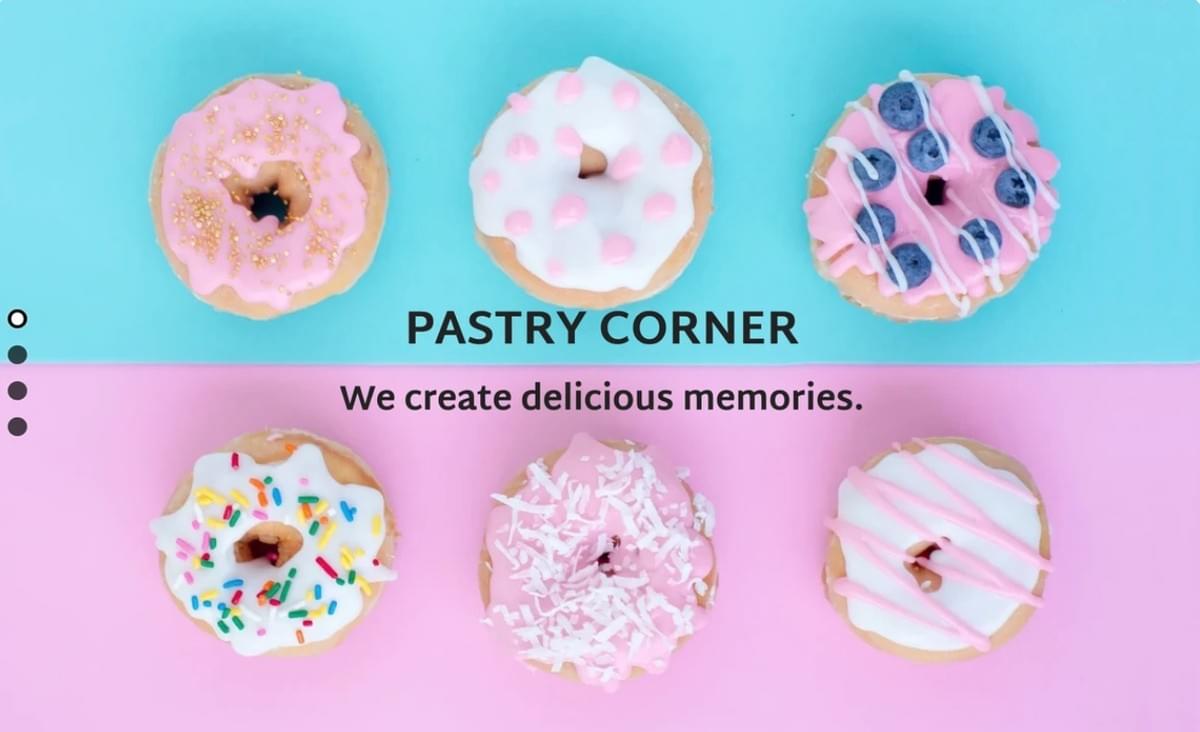 Modelo Pastry Corner da Strikingly