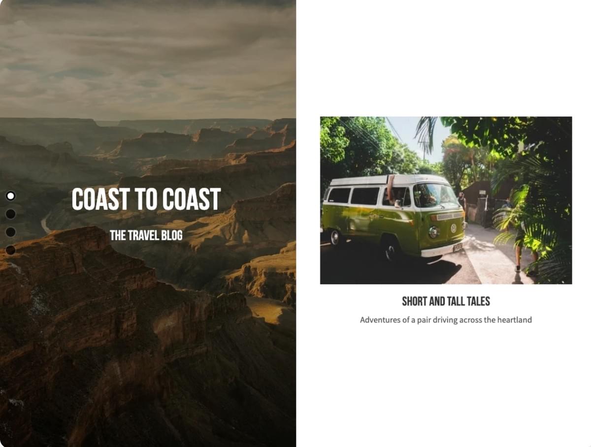 Template de Blog Perspectiva da Strikingly