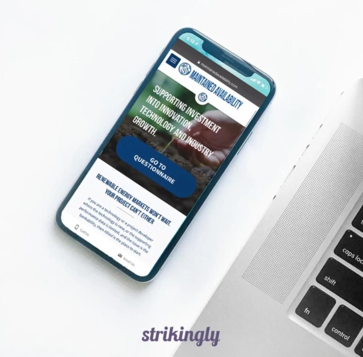 Site móvel da Strikingly