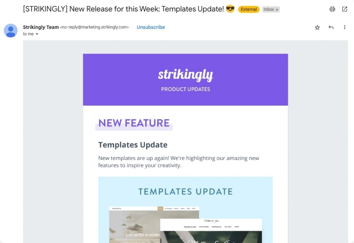 Strikingly Levenscyclus E-mail