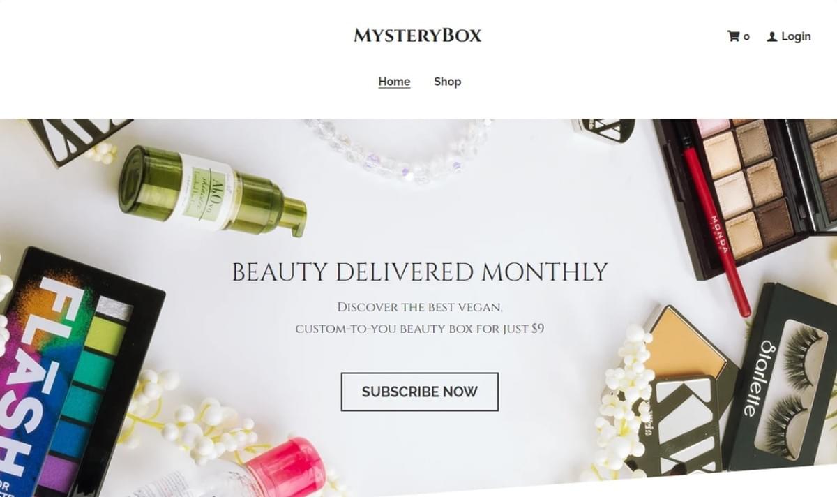 Mystery Box Sjabloon van Strikingly