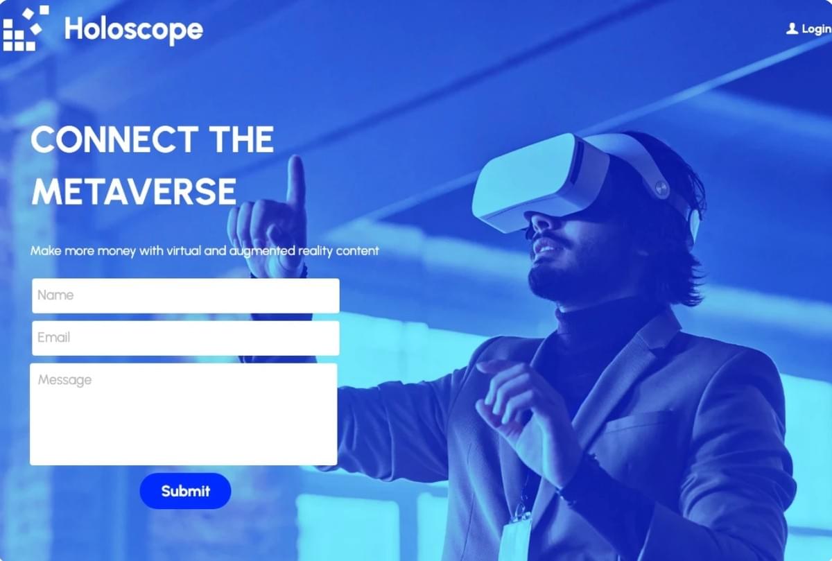Template Holoscope da Strikingly