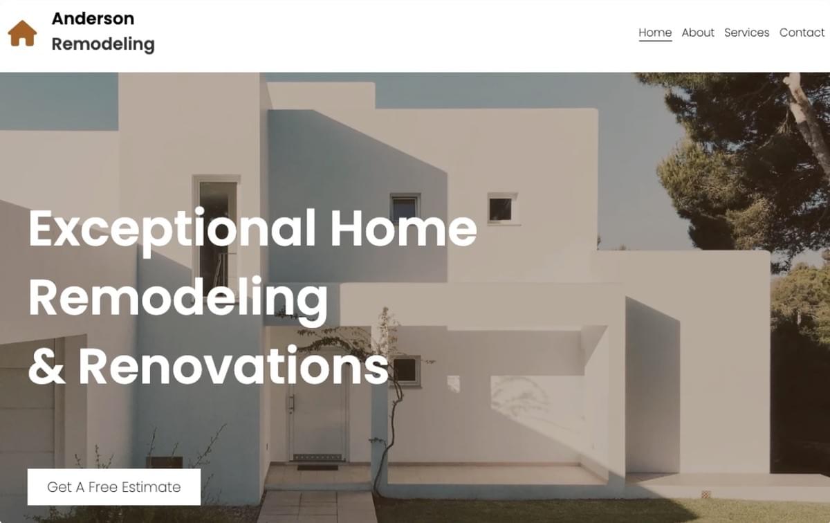 Modelo de Reforma de Casa do Strikingly