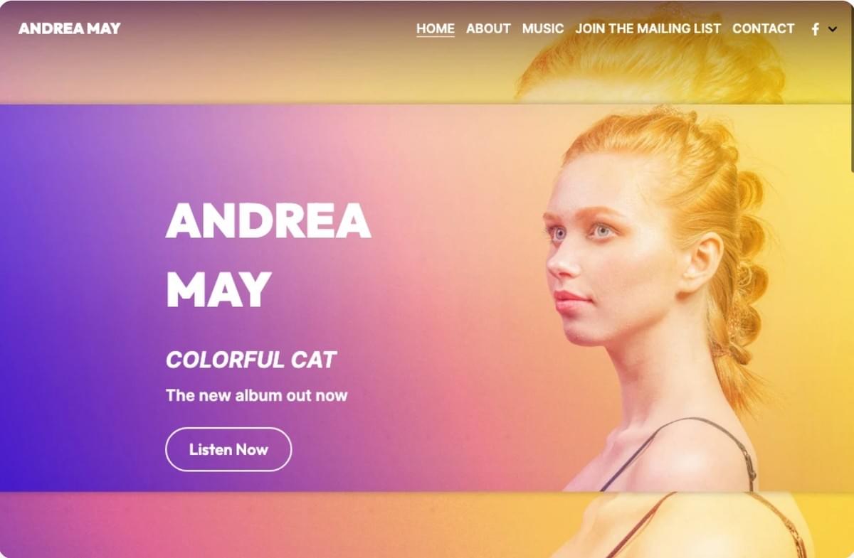 Andrea May Sjabloon van Strikingly