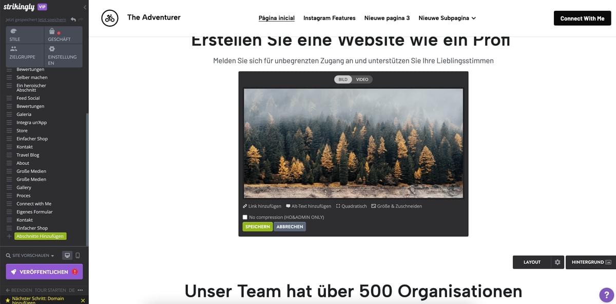 Wie kann Strikingly bei der Bildoptimierung helfen - Bildbearbeitung