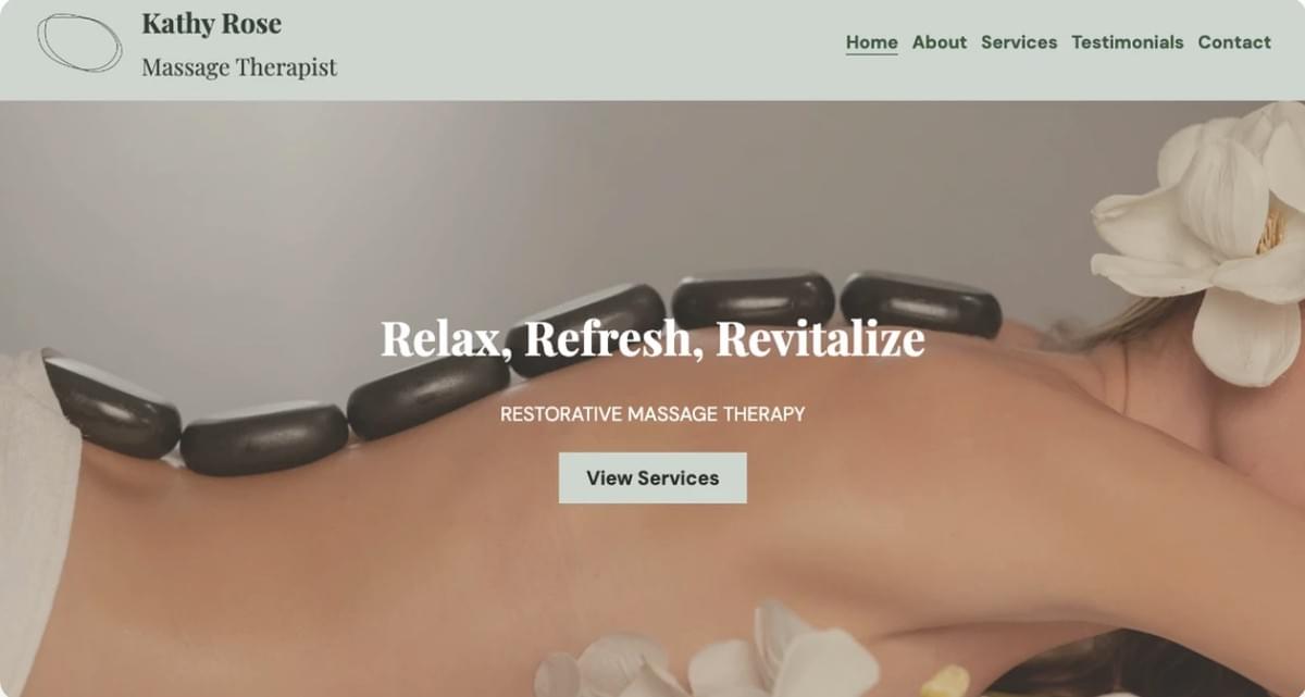 Modelo de Massoterapeuta da Strikingly