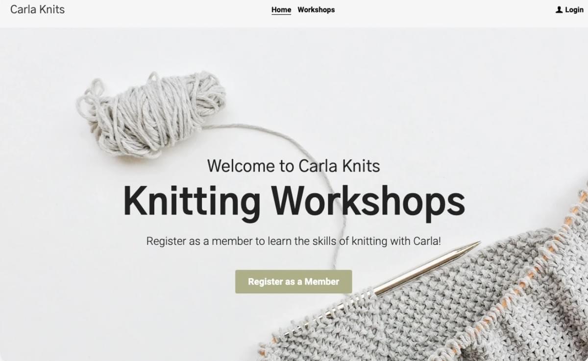 Carla Knits-sjabloon van Strikingly