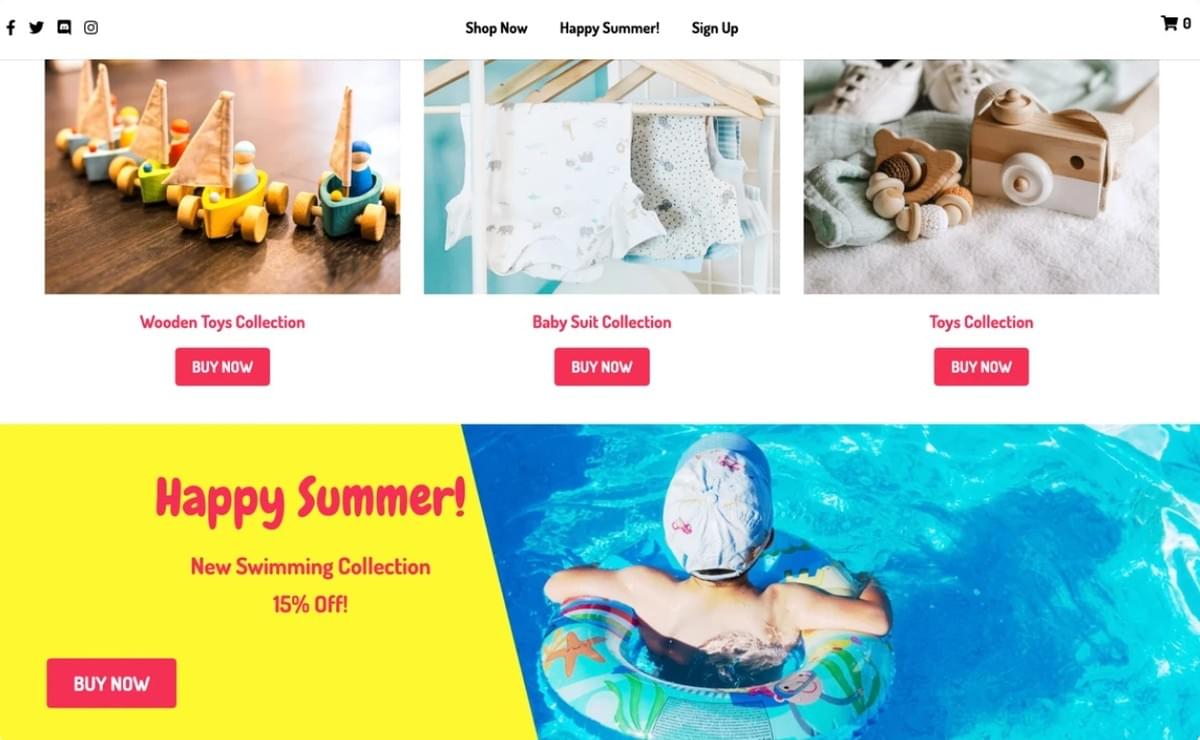 Peggi Store Template van Strikingly
