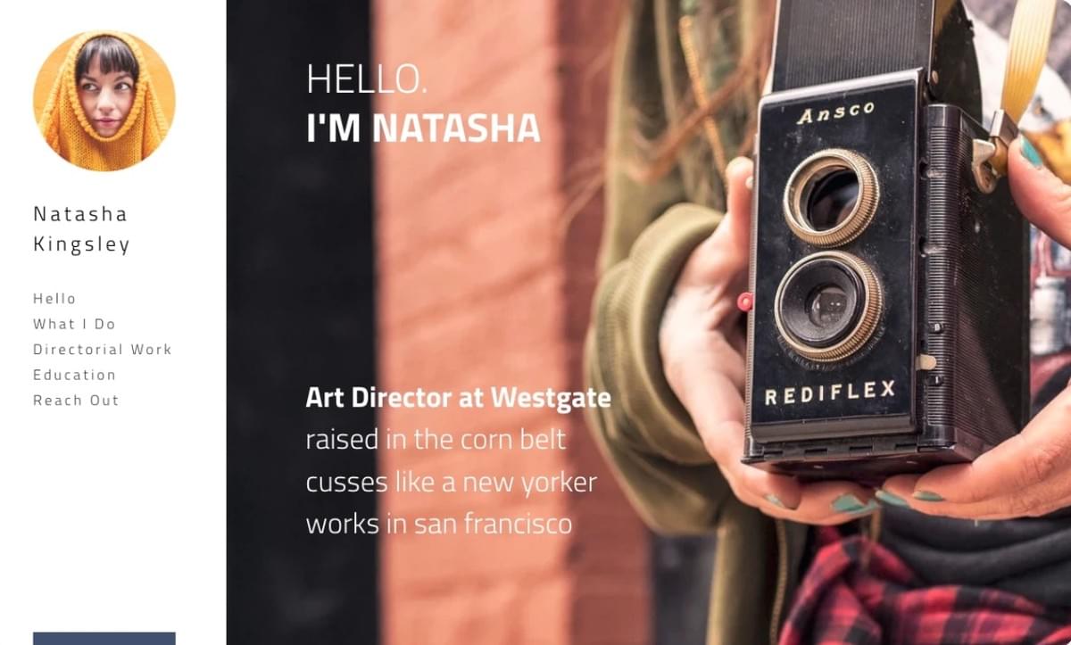 Template Elegante de Marca Pessoal da Strikingly