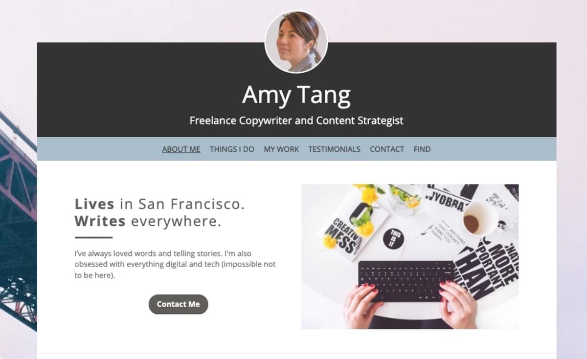 Profiel Sjabloon van Strikingly