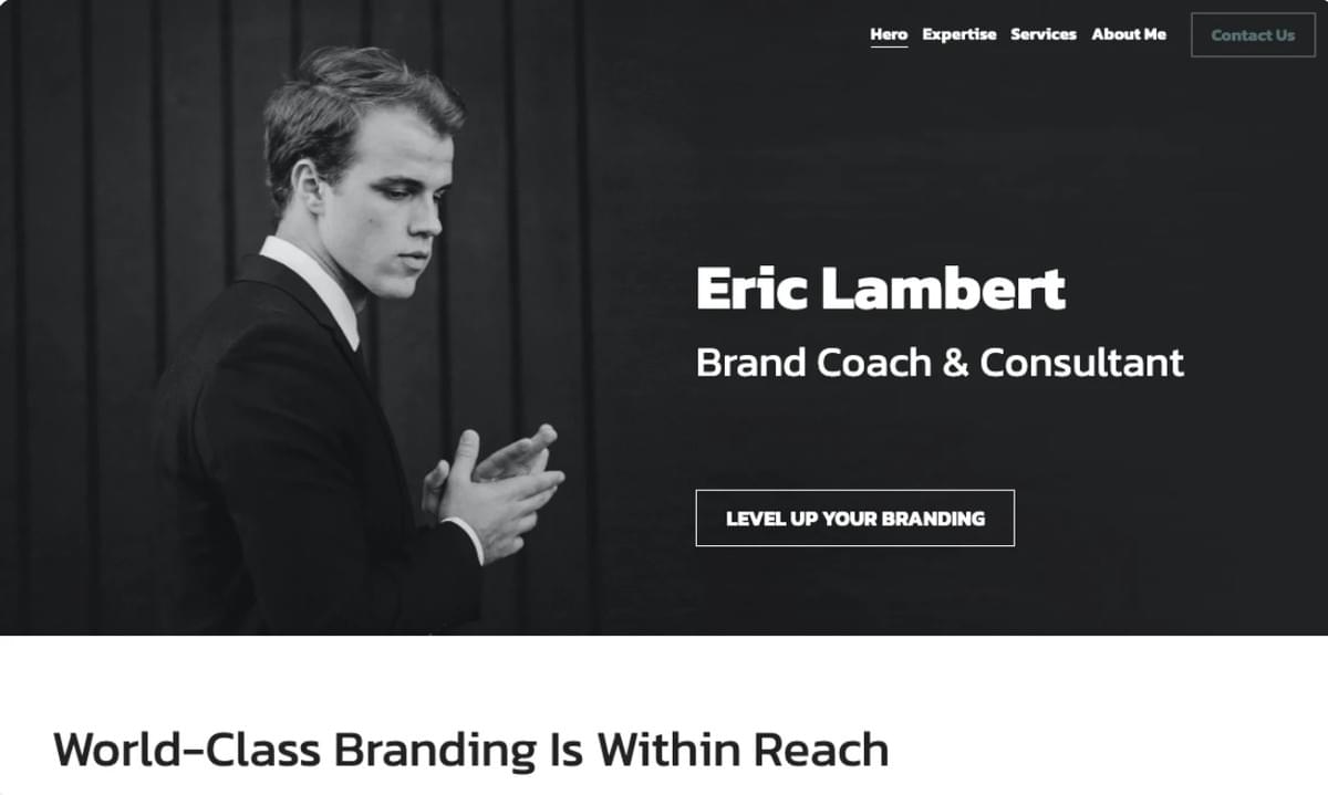 Template Brand Coach da Strikingly