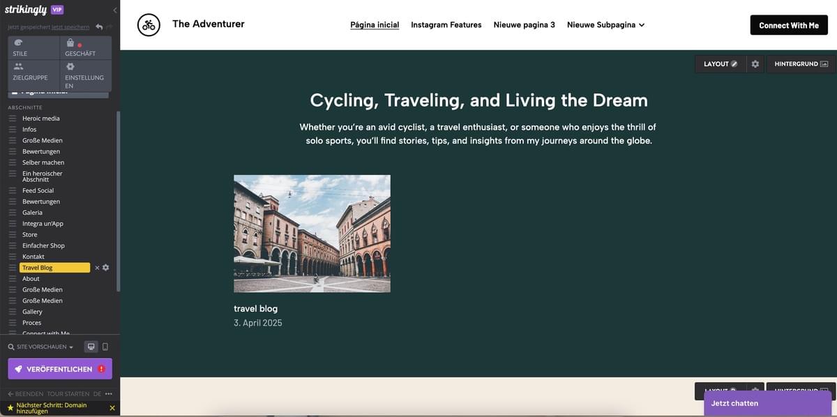 Wie kann Strikingly beim Social Media Marketing helfen – Blog-Integration