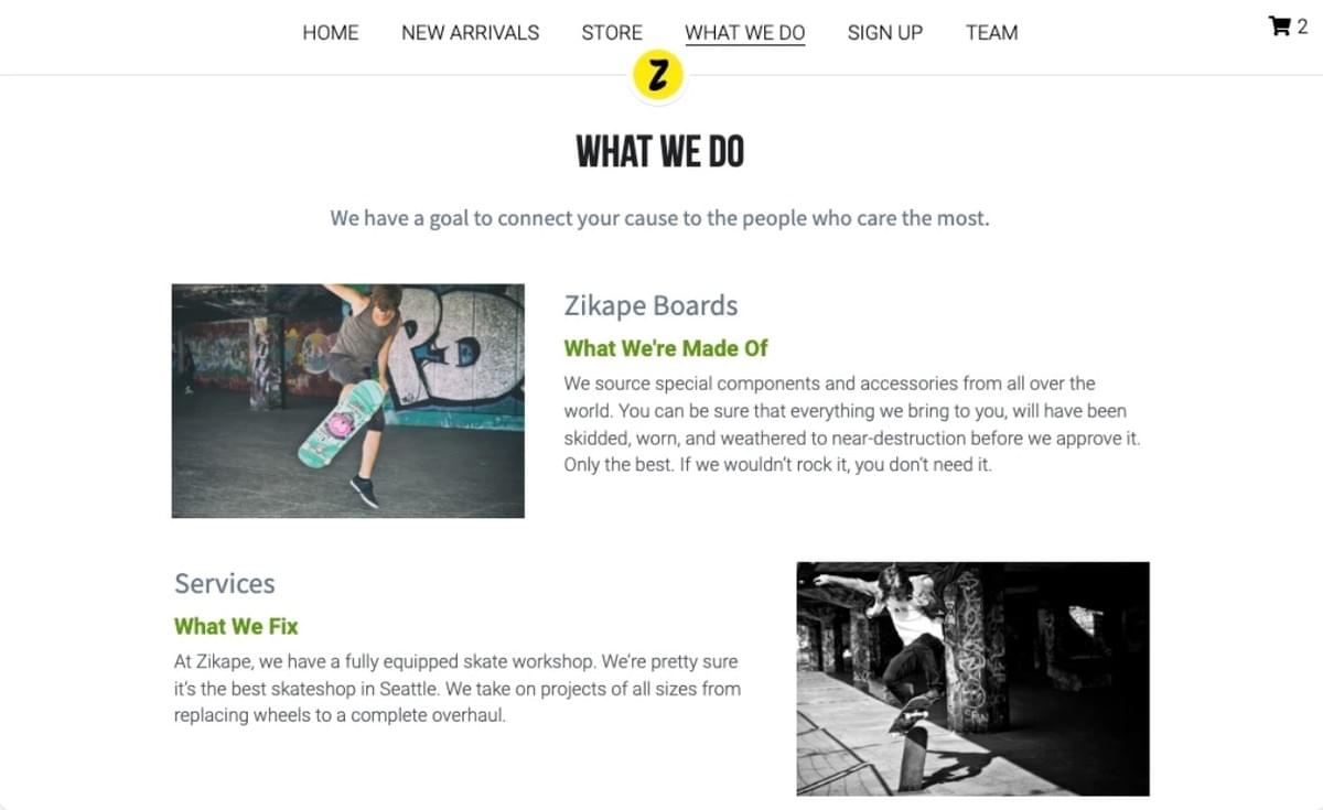 Zippe-webshopsjabloon